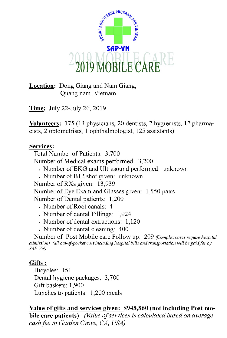 Mobile Health Care Program 2019